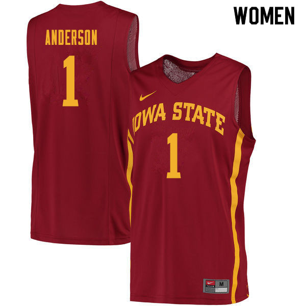 Women #1 Luke Anderson Iowa State Cyclones College Basketball Jerseys Sale-Cardinal - Click Image to Close